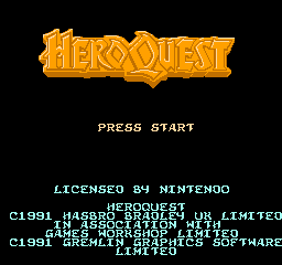 Hero Quest (USA) (Proto) Title Screen